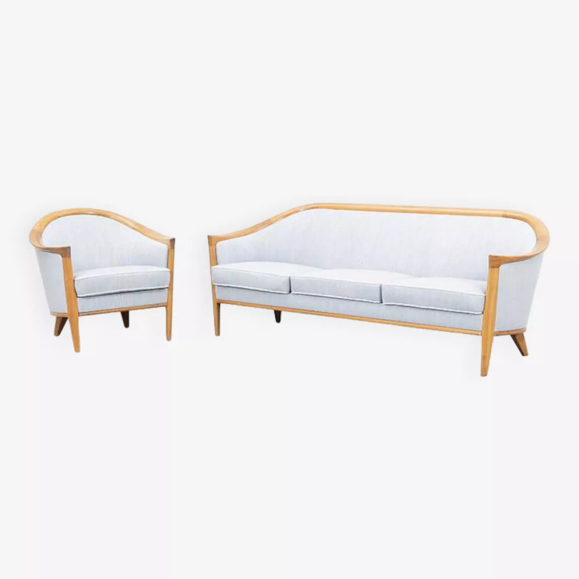 Fauteuil vintage scandinave bleu ciel – Bertil Fridhagen – années 60 - Furniture 1960