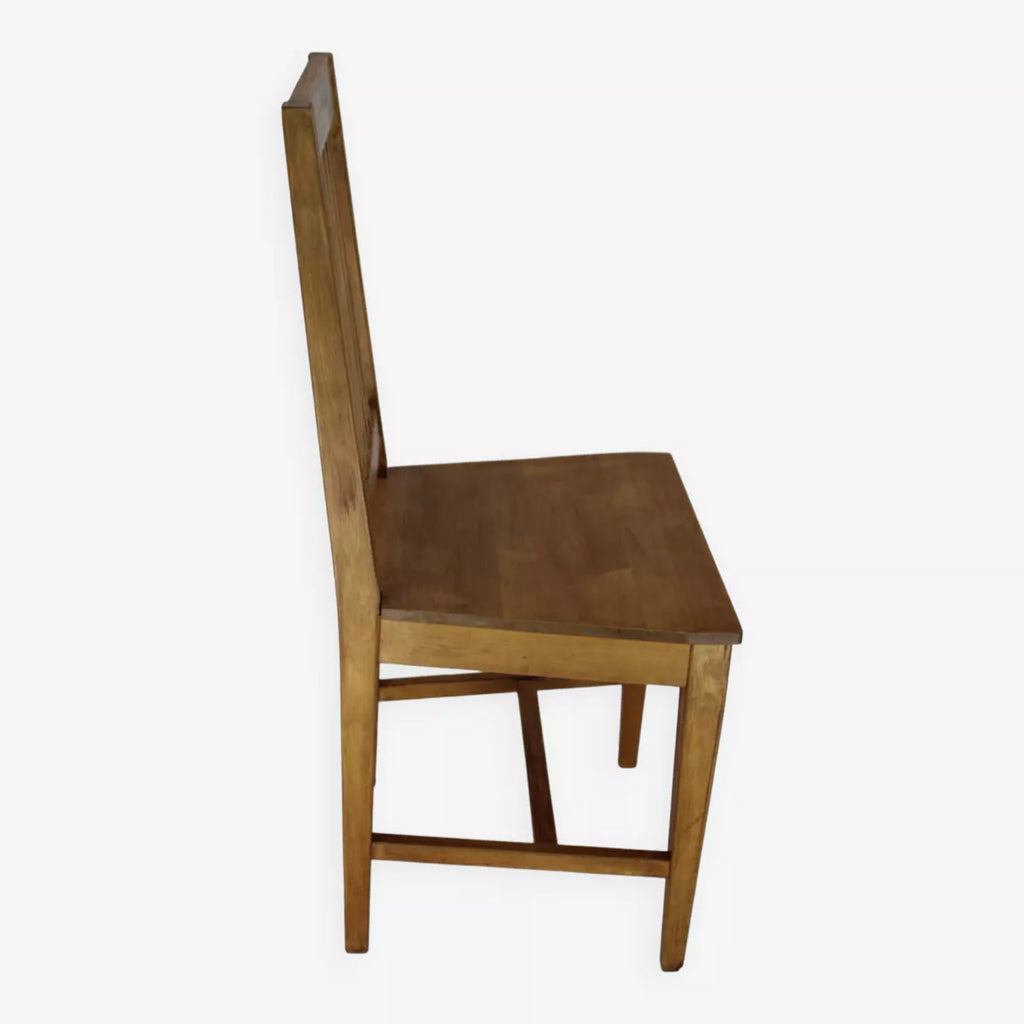 Chaise bistrot vintage scandinave en hêtre massif - Furniture 1960