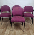 Lot de 4 chaises vintage en tissu violet – années 60/70 - Furniture 1960
