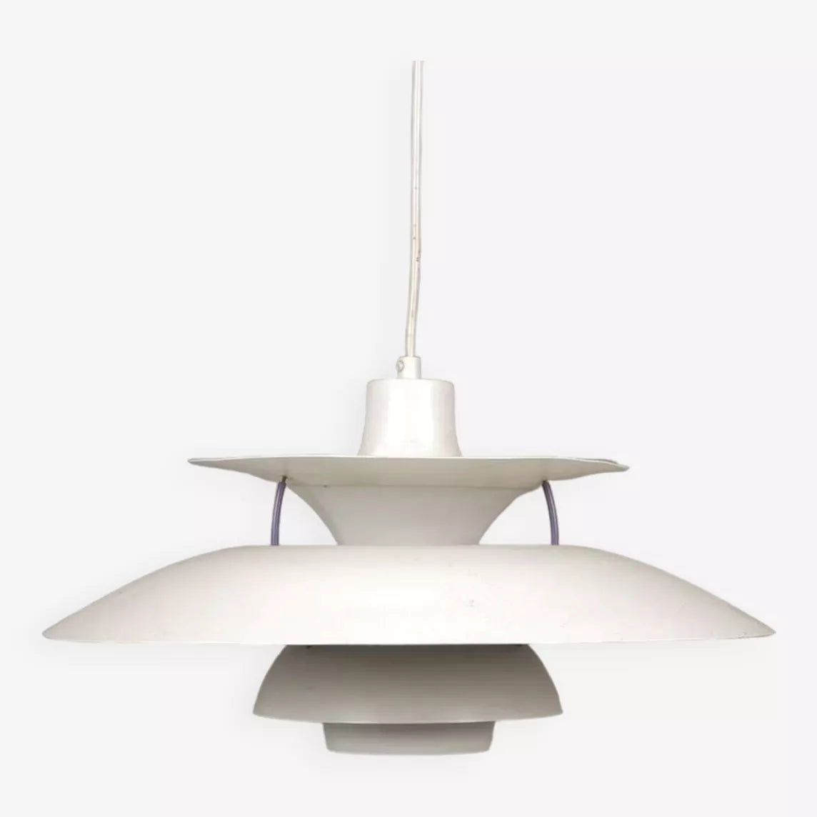Suspension PH5 blanche – Poul Henningsen – Aluminium – Dk, années 80 - Furniture 1960