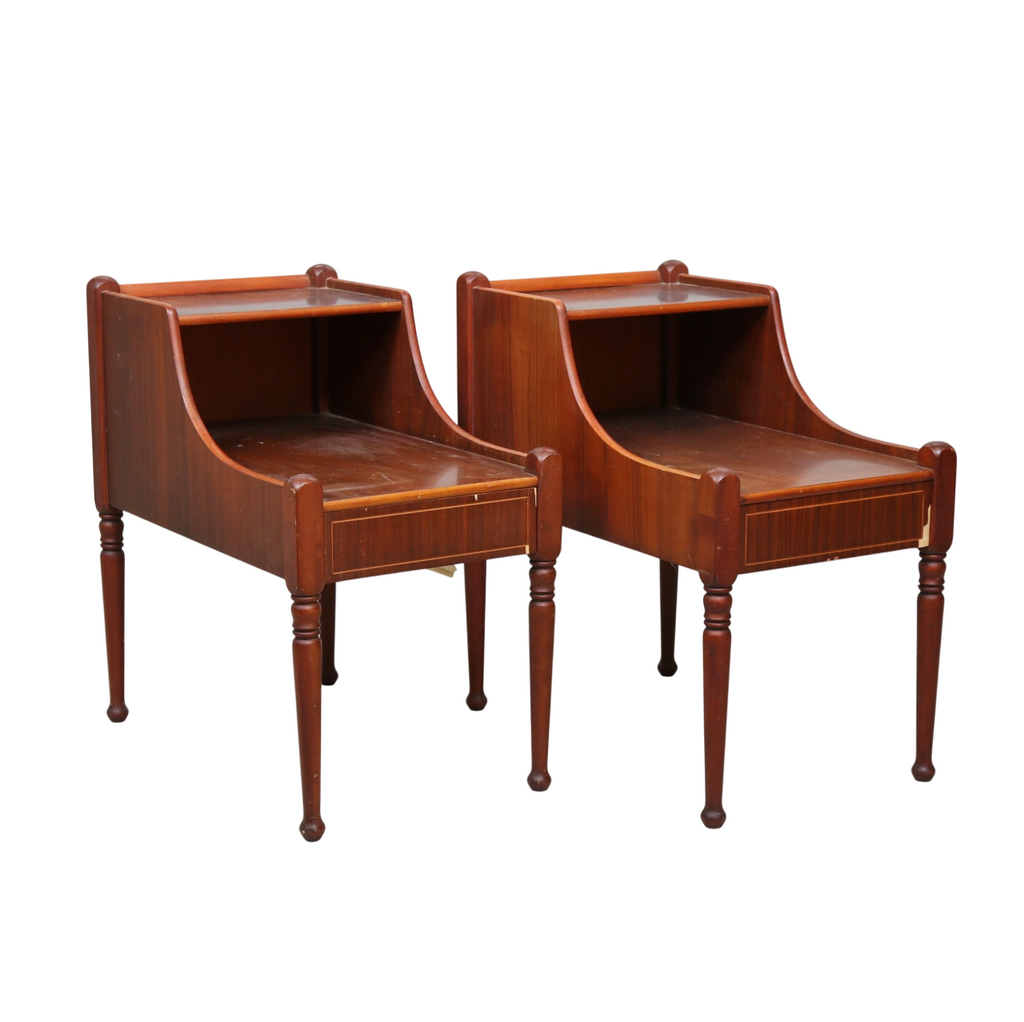 Paire de tables de chevet danoises scandinaves vintage en acajou – années 50 - Furniture 1960