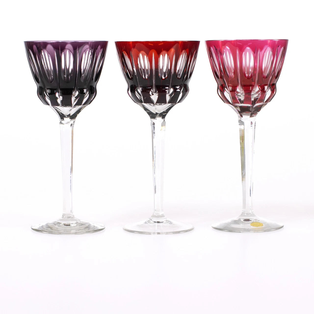 6 Verres à Vin Cristal Multicolores Vintage – Allemagne - Furniture 1960
