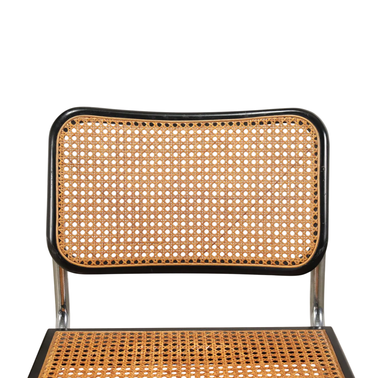 Lot de 4 chaises Cesca B32 noires Marcel Breuer, Italie