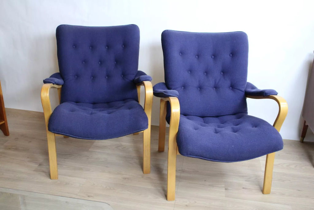 Fauteuil scandinave vintage en tissu par Gustaf Axel Berg – Suède – années 50 - Furniture 1960