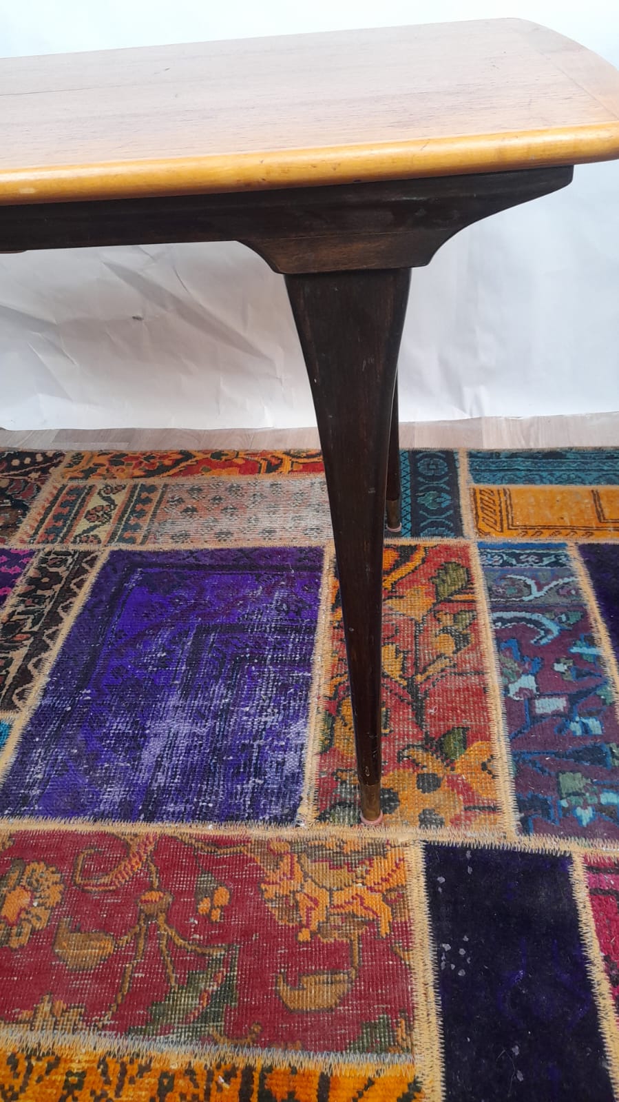 Table basse scandinave vintage en teck et laiton – années 60 - Furniture 1960