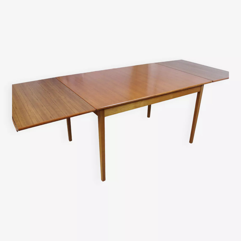 Table à manger scandinave vintage en teck avec rallonges – Suède – années 60 - Furniture 1960