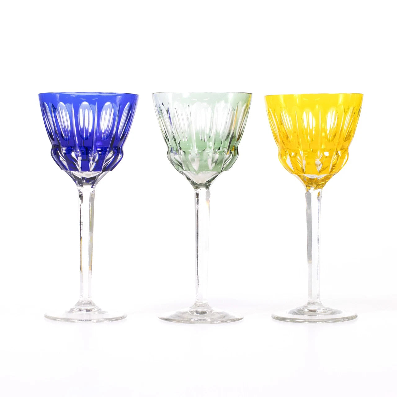 6 Verres à Vin Cristal Multicolores Vintage – Allemagne - Furniture 1960