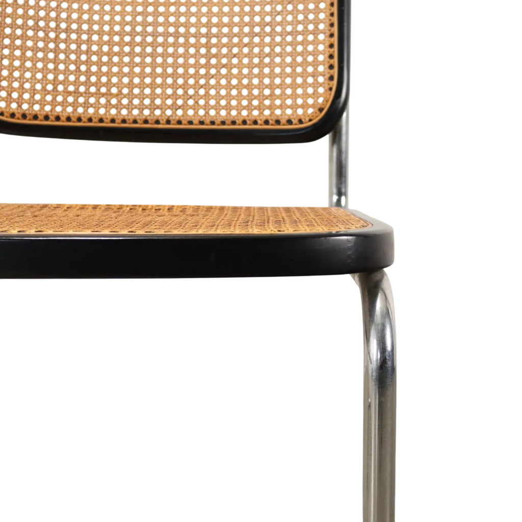 Lot de 4 chaises Cesca B32 noires Marcel Breuer, Italie