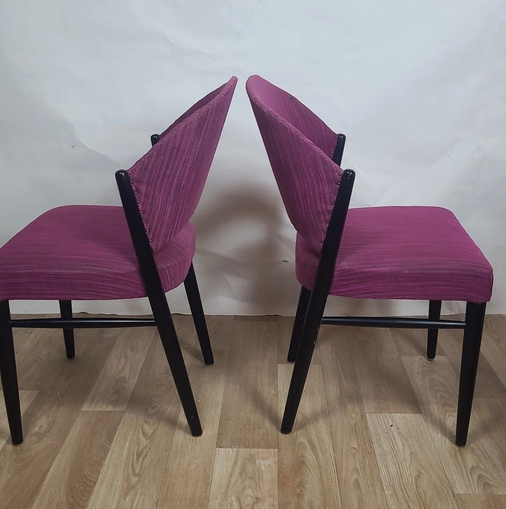 Lot de 4 chaises vintage en tissu violet – années 60/70 - Furniture 1960