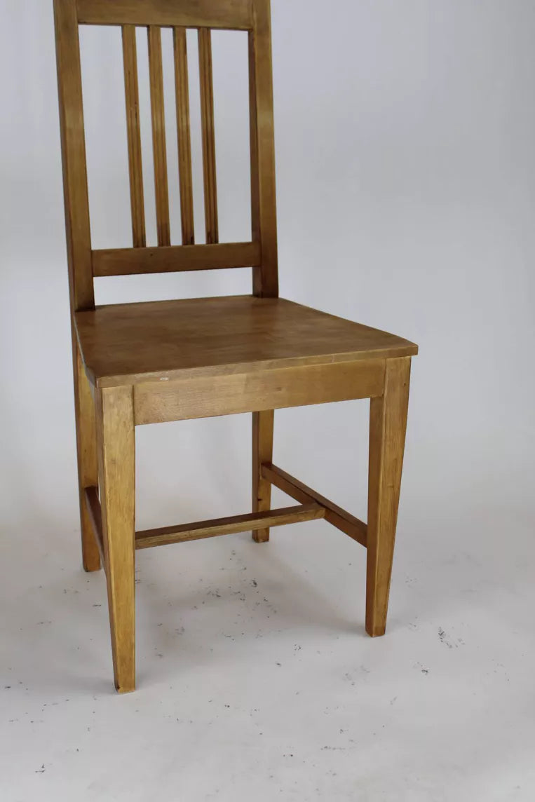 Chaise bistrot vintage scandinave en hêtre massif - Furniture 1960
