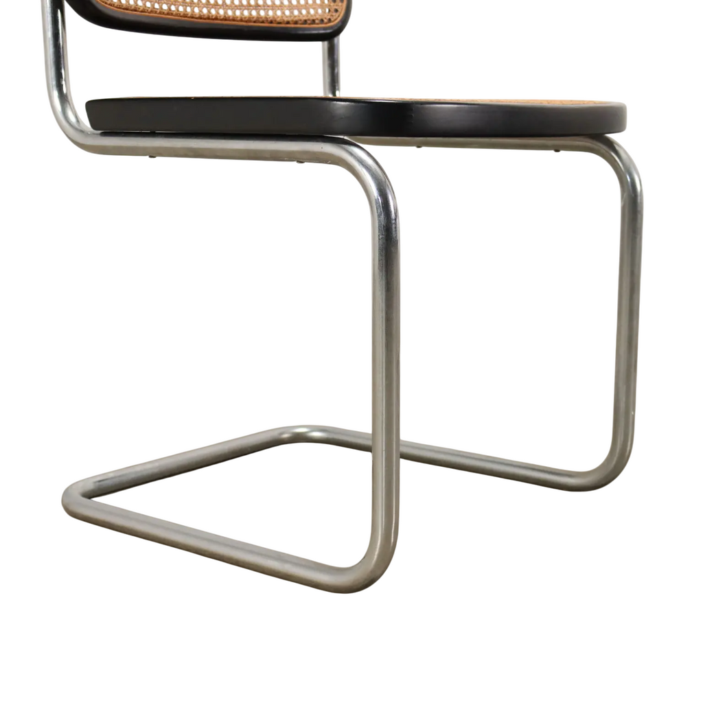 Lot de 4 chaises Cesca B32 noires Marcel Breuer, Italie