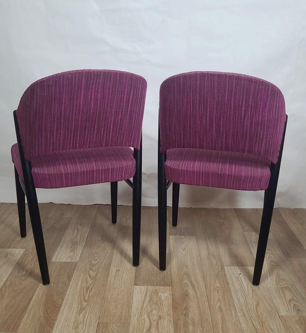 Lot de 4 chaises vintage en tissu violet – années 60/70 - Furniture 1960