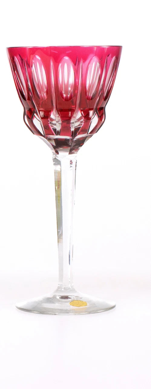 6 Verres à Vin Cristal Multicolores Vintage – Allemagne - Furniture 1960