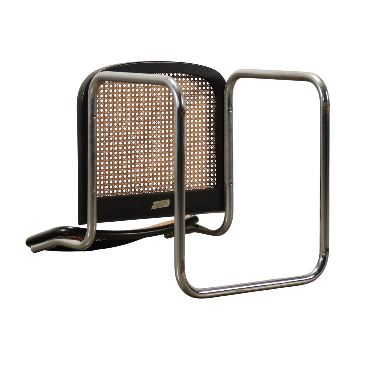 Lot de 4 chaises Cesca B32 noires Marcel Breuer, Italie