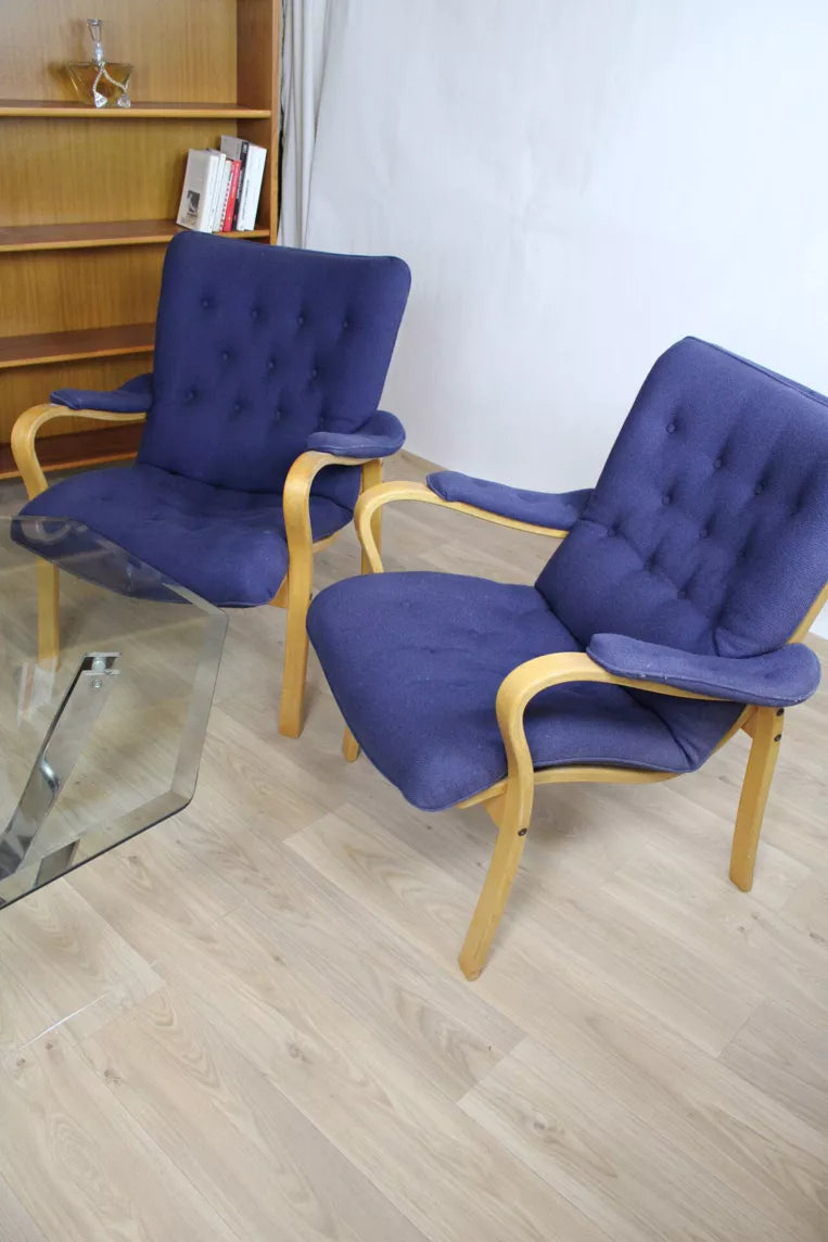 Fauteuil scandinave vintage en tissu par Gustaf Axel Berg – Suède – années 50 - Furniture 1960