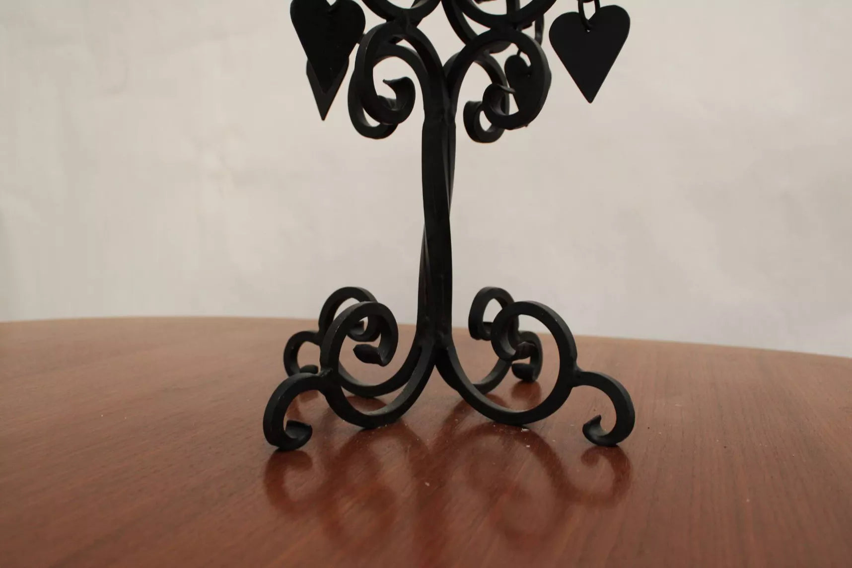 Bougeoir noir 5 bougies coeurs suède - Furniture 1960