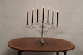 Chandelier vintage à 7 bougies en acier peint argent – Suède - Furniture 1960