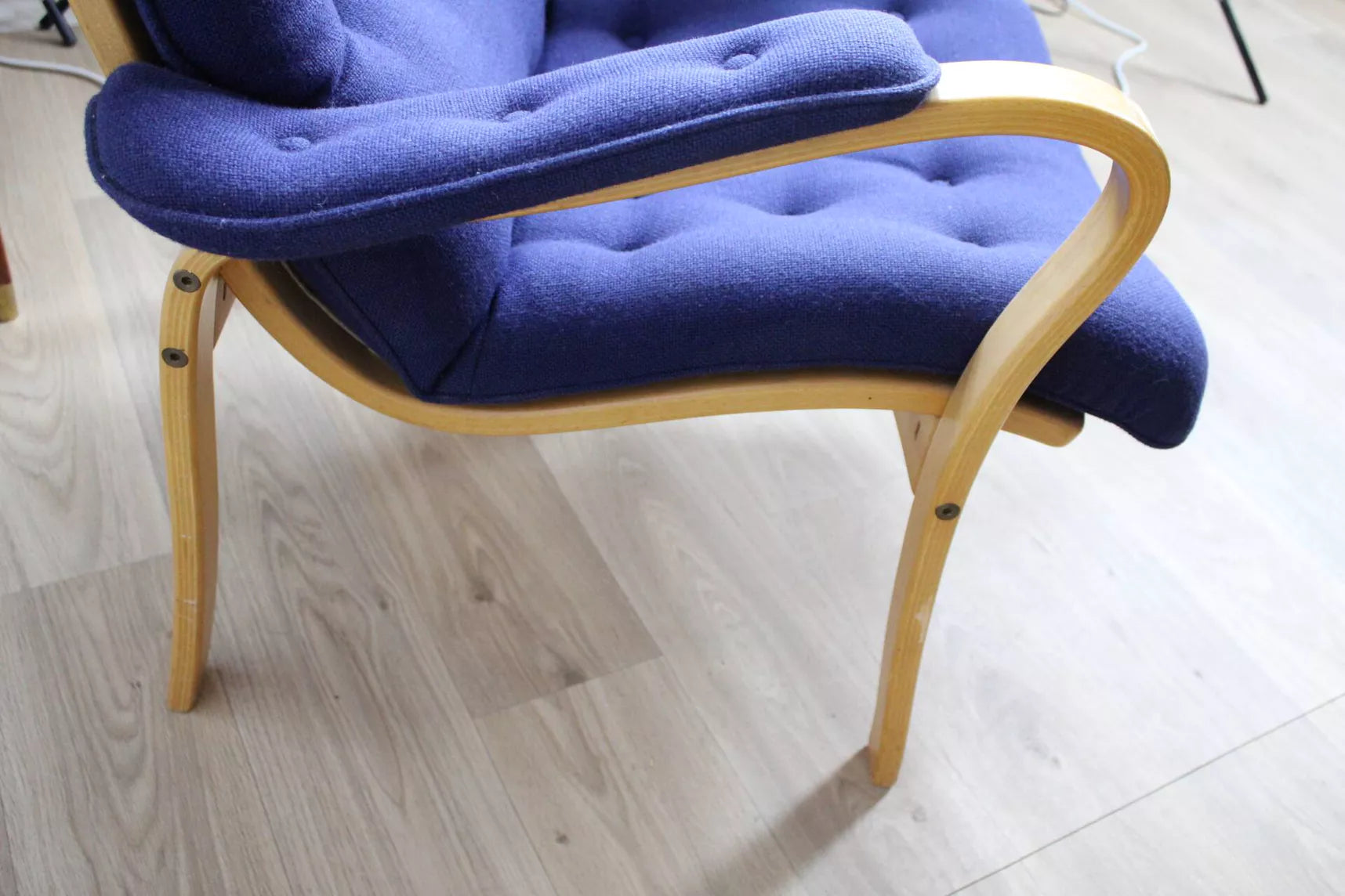 Fauteuil scandinave vintage en tissu par Gustaf Axel Berg – Suède – années 50 - Furniture 1960