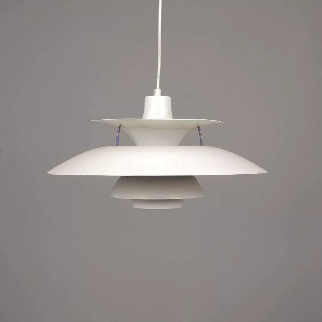 Suspension PH5 blanche – Poul Henningsen – Aluminium – Dk, années 80 - Furniture 1960