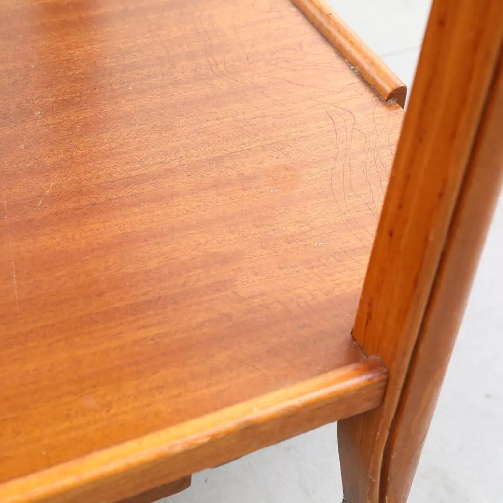 Table desserte vintage à roulettes en bois et verre – plateau amovible, années 60 - Furniture 1960