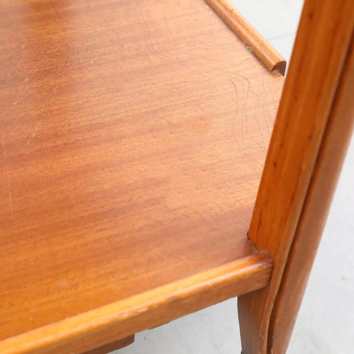 Table desserte vintage à roulettes en bois et verre – plateau amovible, années 60 - Furniture 1960