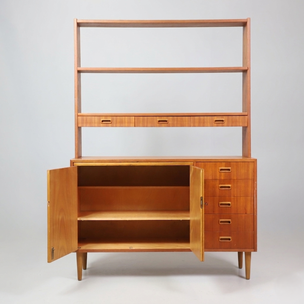 Bibliothèque secrétaire Vintage Scandinave en teck, années 1960