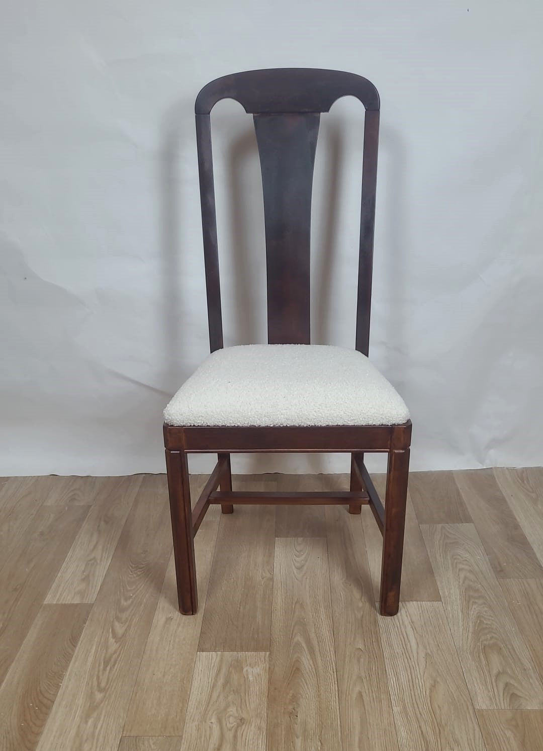 Chaise vintage retapissée en bouclette – années 70/80 - Furniture 1960