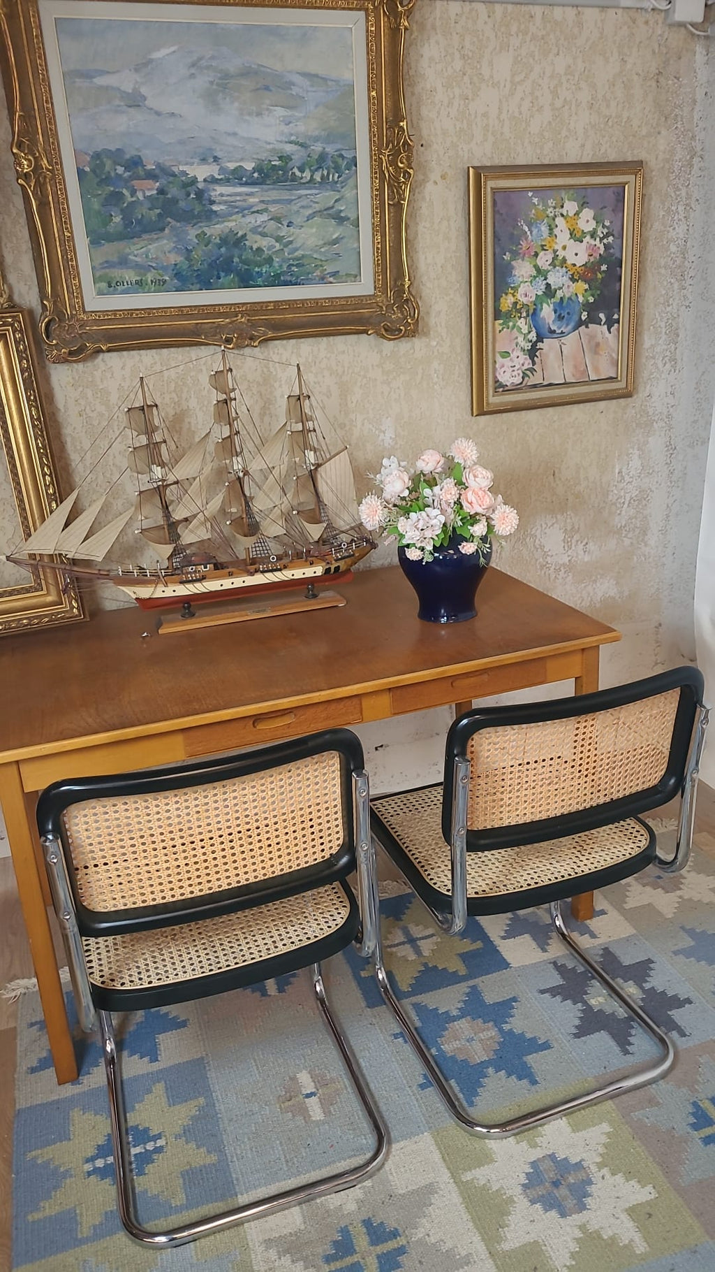 Lot de 4 chaises vintage Cesca B32 noire de Marcel Breuer, Italie