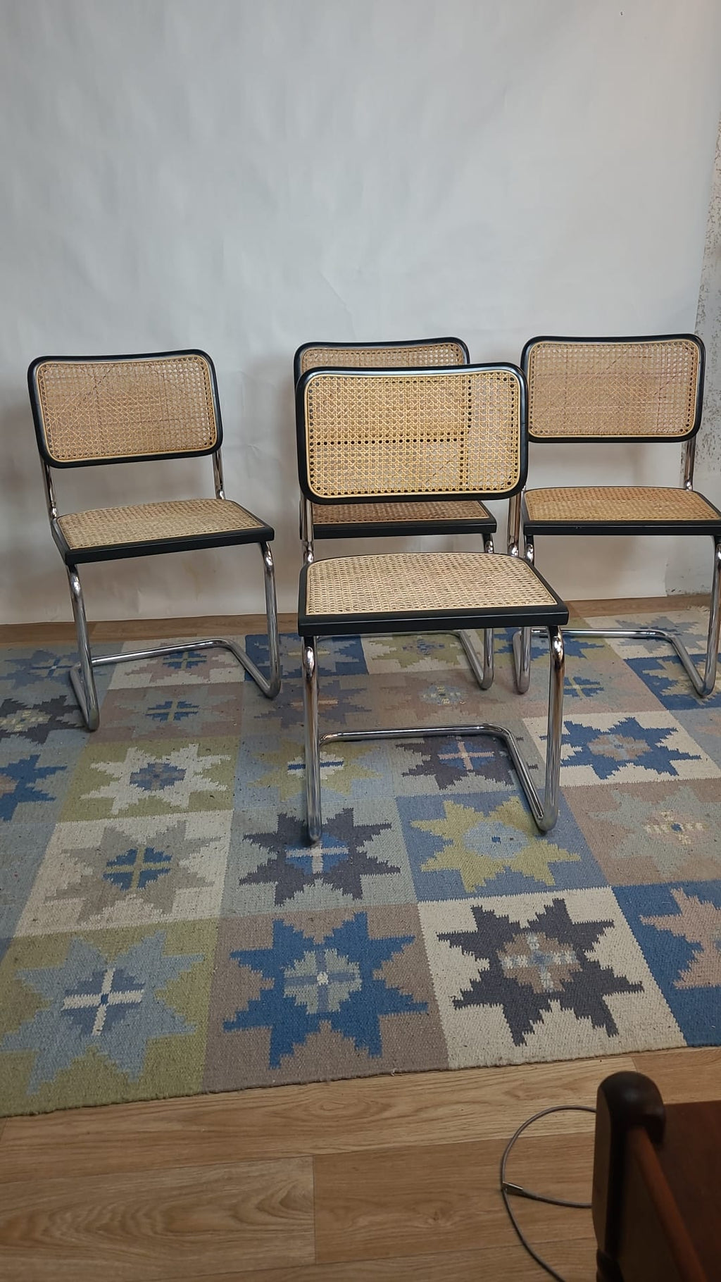 Chaise vintage Cesca B32 noire de Marcel Breuer, Italie