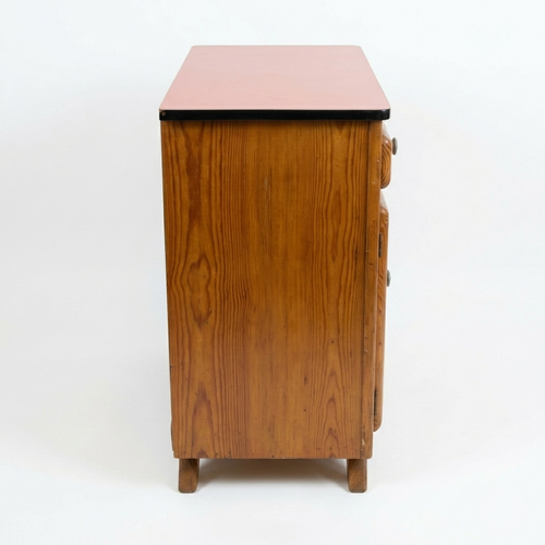 Commode Mado vintage Terra Cotta et chêne clair, années 1960