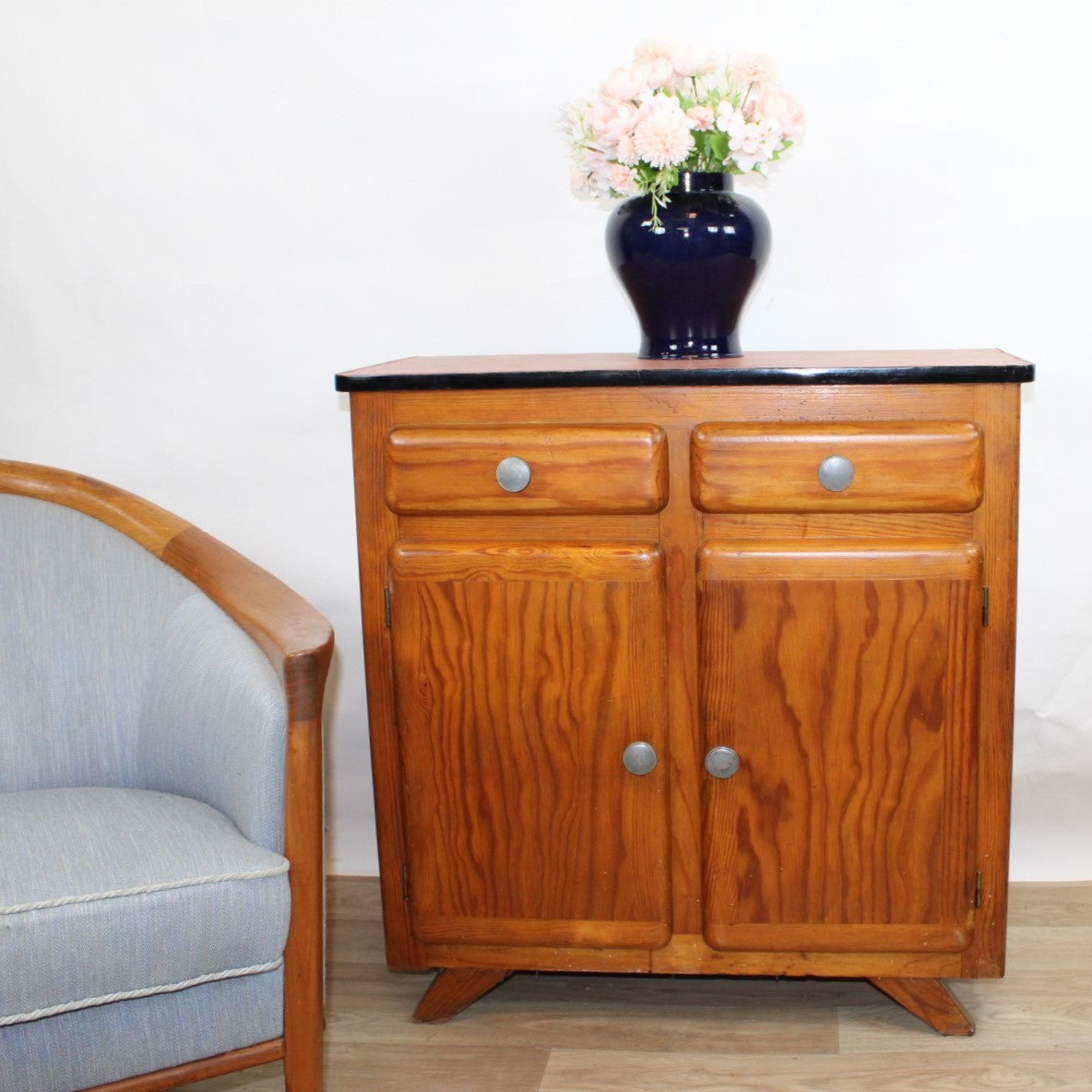 Commode Mado vintage Terra Cotta et chêne clair, années 1960