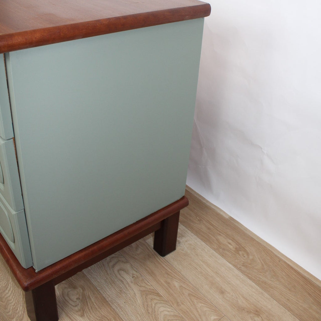 Commode vintage estampillée Gautier vert sauge, années 1970