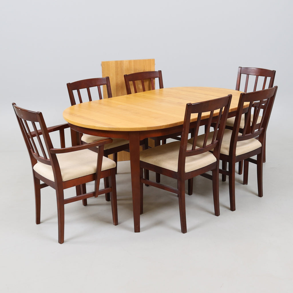 Ensemble de salle à manger Scandinave vintage  - table + 4 chaises et 2 fauteuils - Hans Ehrlin, Tranås