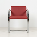 Fauteuil BRNO Moderniste rouge attribué à Ludwig Mies van der Rohe - Knoll International