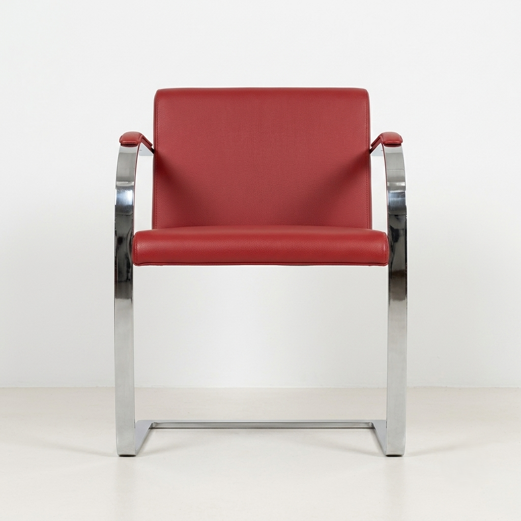 Fauteuil BRNO Moderniste rouge attribué à Ludwig Mies van der Rohe - Knoll International