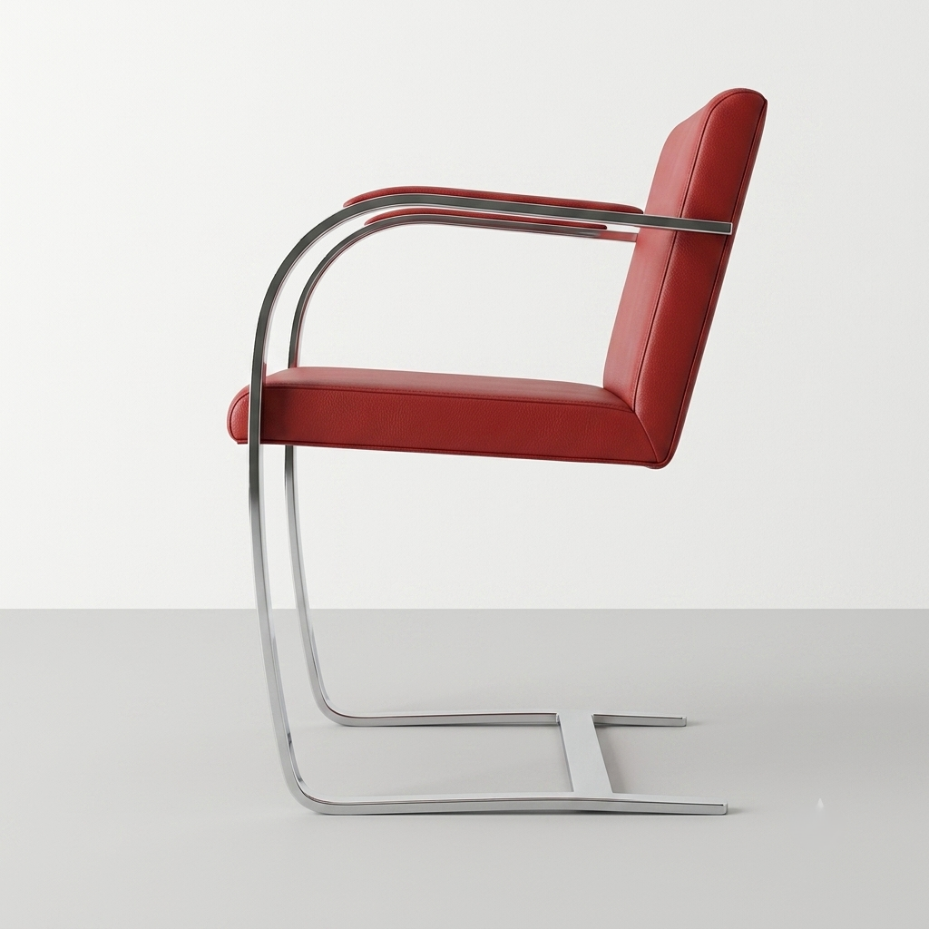 Fauteuil BRNO Moderniste rouge attribué à Ludwig Mies van der Rohe - Knoll International