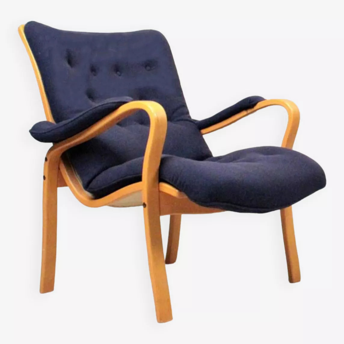 Fauteuil Scandinave en Hêtre Estampillé Bröderna Andersson, Suède, années 50
