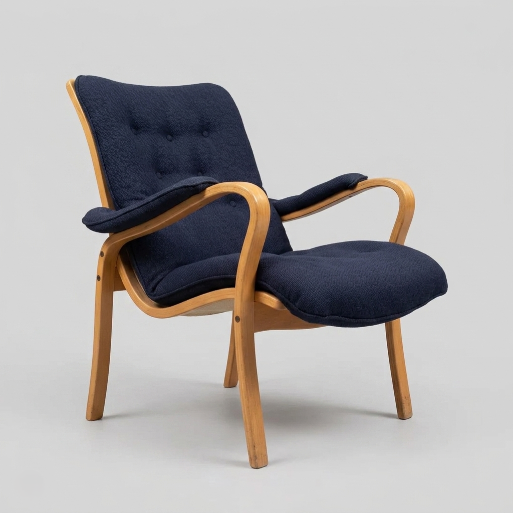 Fauteuil Scandinave en Hêtre Estampillé Bröderna Andersson, Suède, années 50
