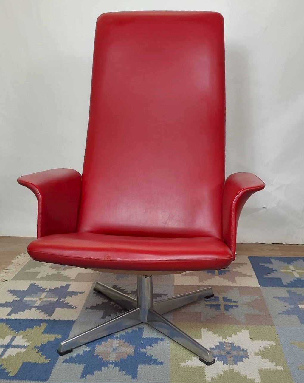 Fauteuil pivotant Vintage Scandinave estampillé Bodafors-Verken, Suède, années 70