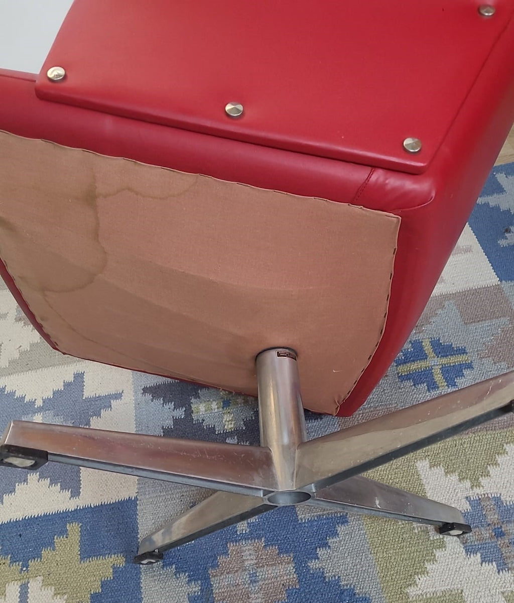 Fauteuil pivotant Vintage Scandinave estampillé Bodafors-Verken, Suède, années 70