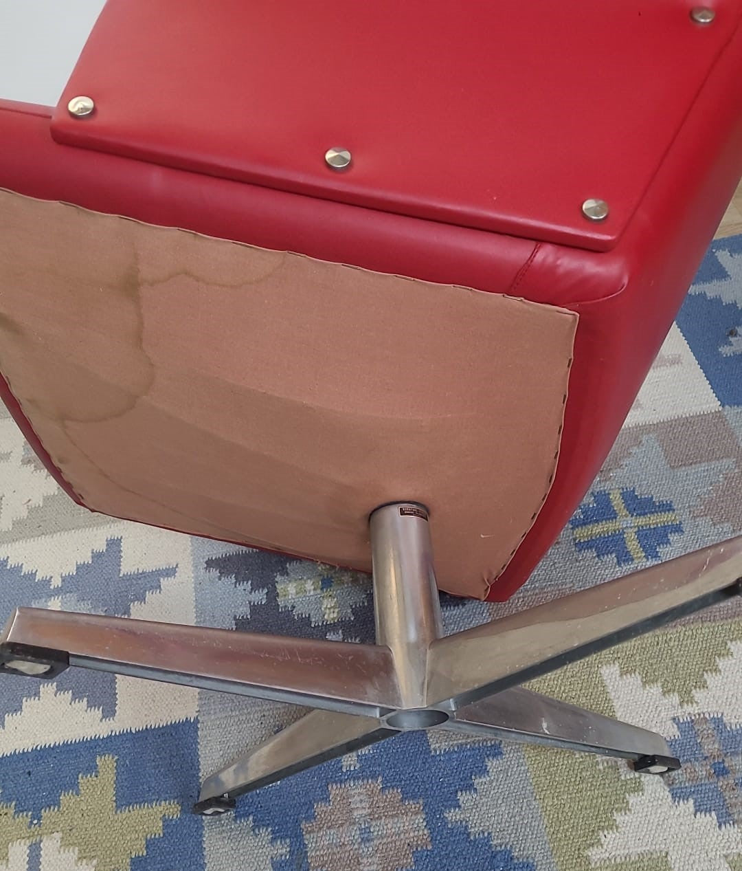 Fauteuil pivotant Vintage Scandinave estampillé Bodafors-Verken, Suède, années 70