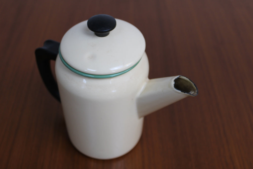Cafetière KOCKUMS émaillée beige - 1,5L - Années 1930 - Suède - Furniture 1960