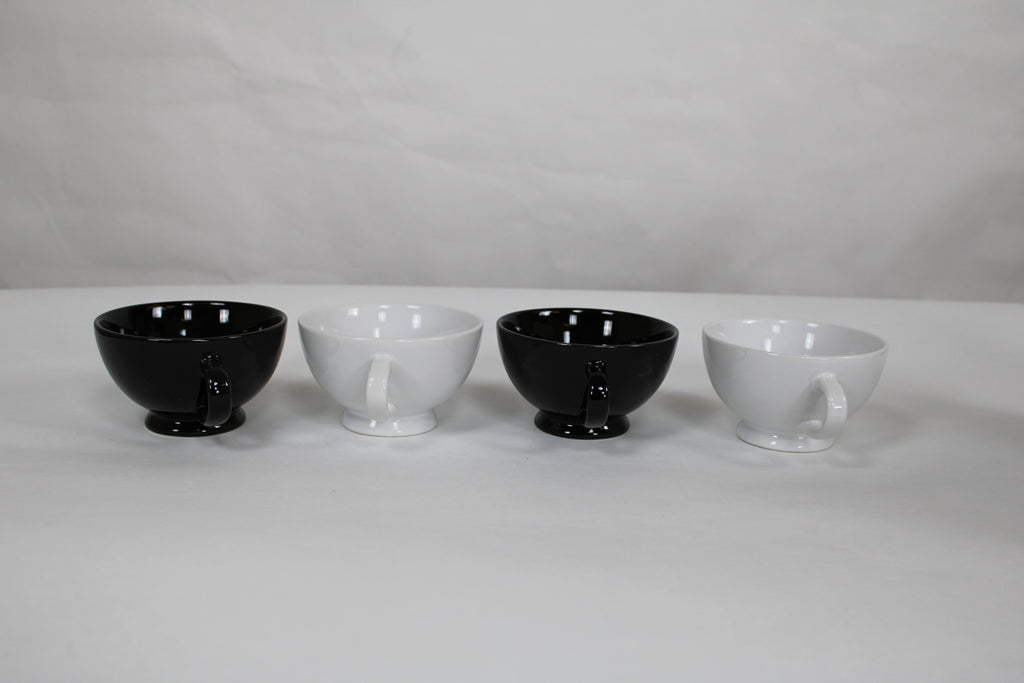 Paire de tasses neuves – noir ou blanc – LOBDESIGN Suède - Furniture 1960