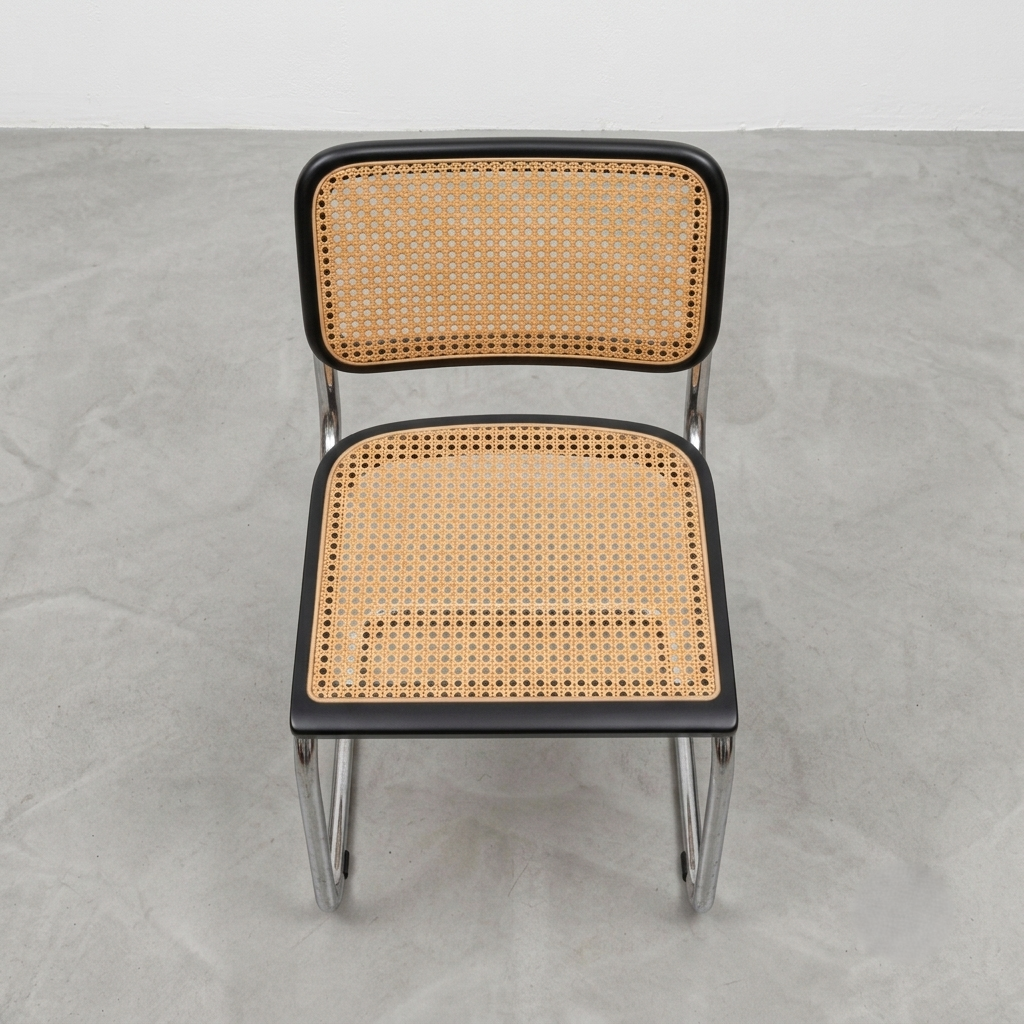 Lot de 6 chaises Cesca B32 noires Marcel Breuer Italie années 80