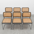 Lot de 6 chaises Cesca B32 noires Marcel Breuer Italie années 80