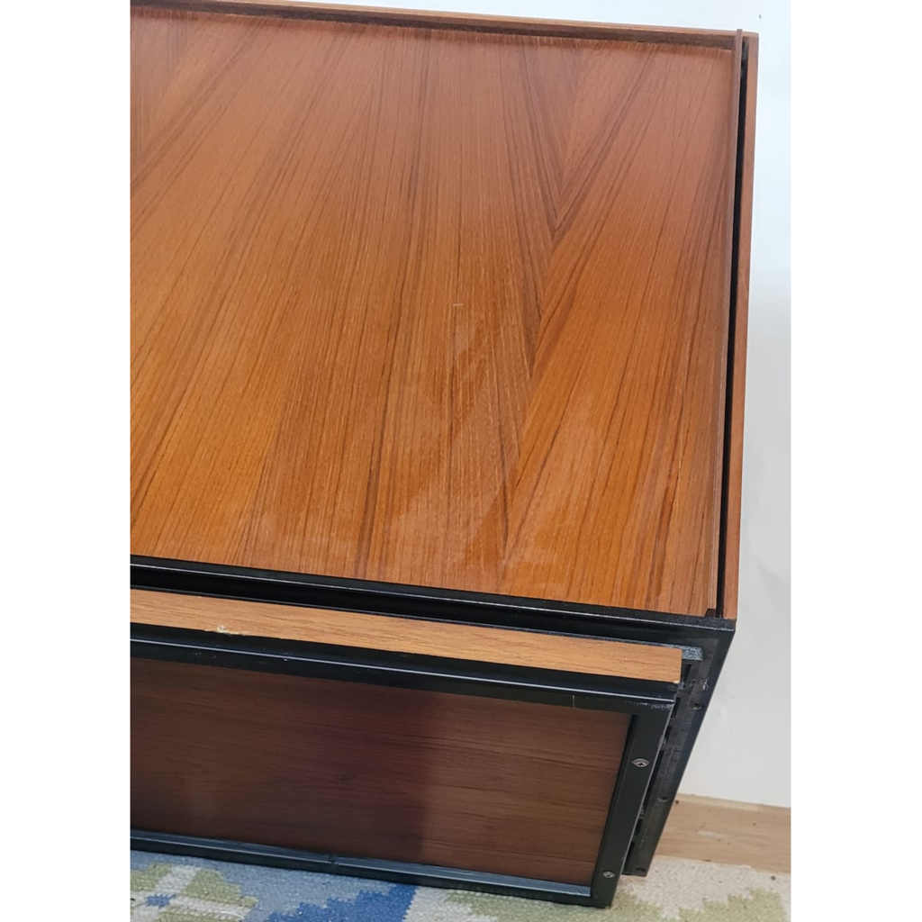 Meuble TV scandinave vintage en teck sur pied ou suspendu - Danemark - années 60