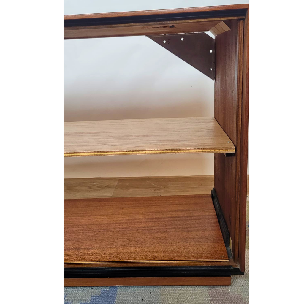 Meuble TV scandinave vintage en teck sur pied ou suspendu - Danemark - années 60