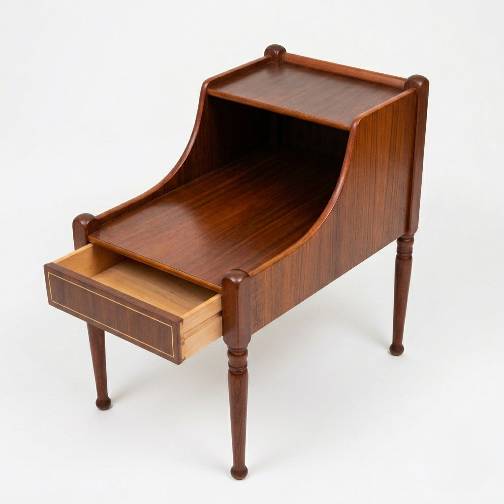 Paire de tables de chevet danoises scandinaves vintage en acajou – années 50