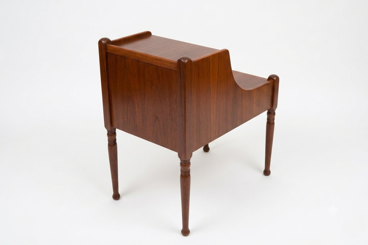 Paire de tables de chevet danoises scandinaves vintage en acajou – années 50