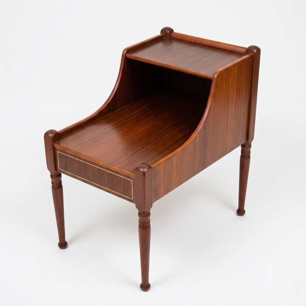 Paire de tables de chevet danoises scandinaves vintage en acajou – années 50
